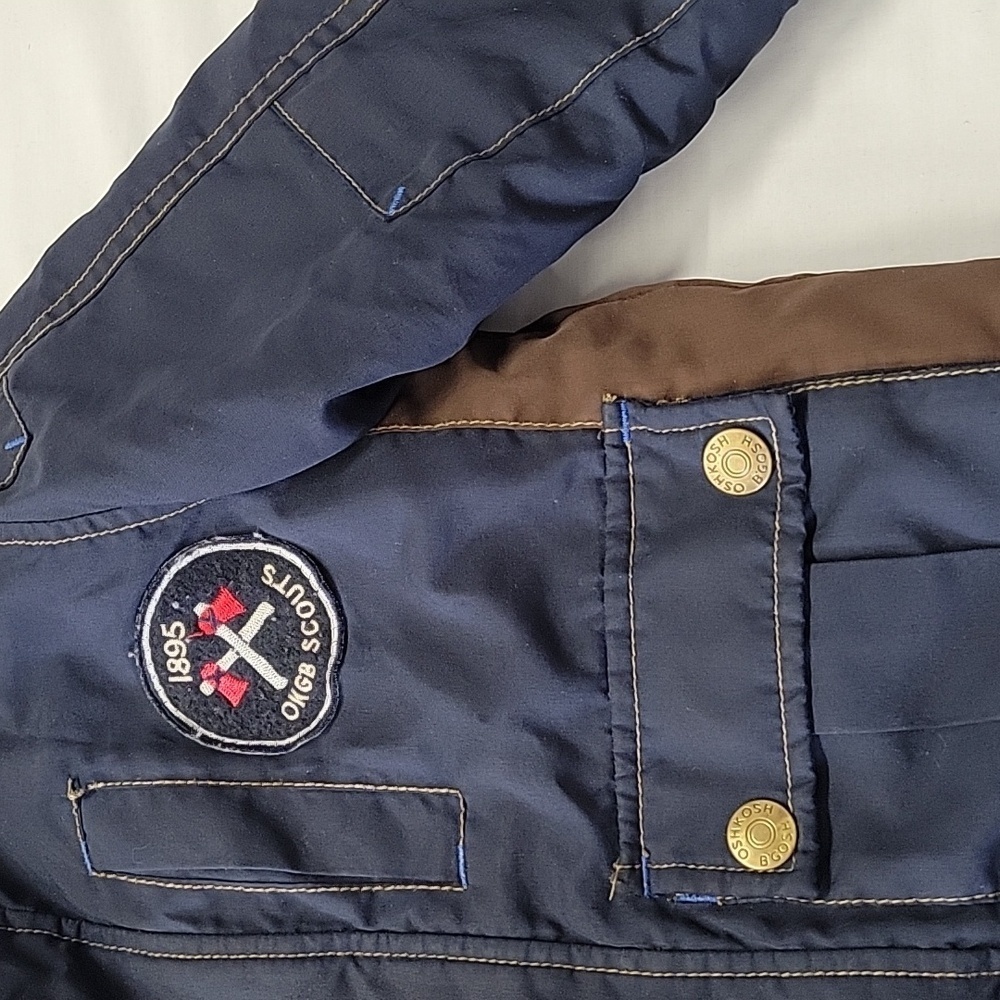 Oshkosh B’gosh Navy Blue Hooded Jacket Winter Coat Full Zip Kids Boys 3T - Picture 4 of 10